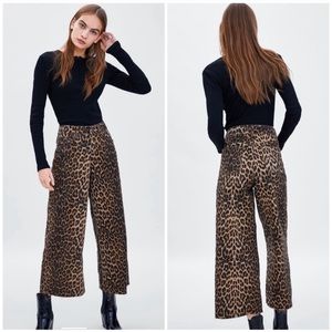 NWT Zara Leopard Print Culottes